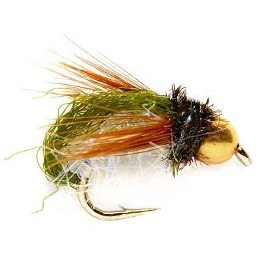 Fulling Mill Shop Flies Jan's Pearl Caddis Pupa - Olive 3 Fulling Mill Shop Flies Jan's Pearl Caddis Pupa - Olive