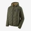 Clothing & Logo Gear Patagonia Diamond Quilted Bomber Hoody - Industrial Green With Classic Tan