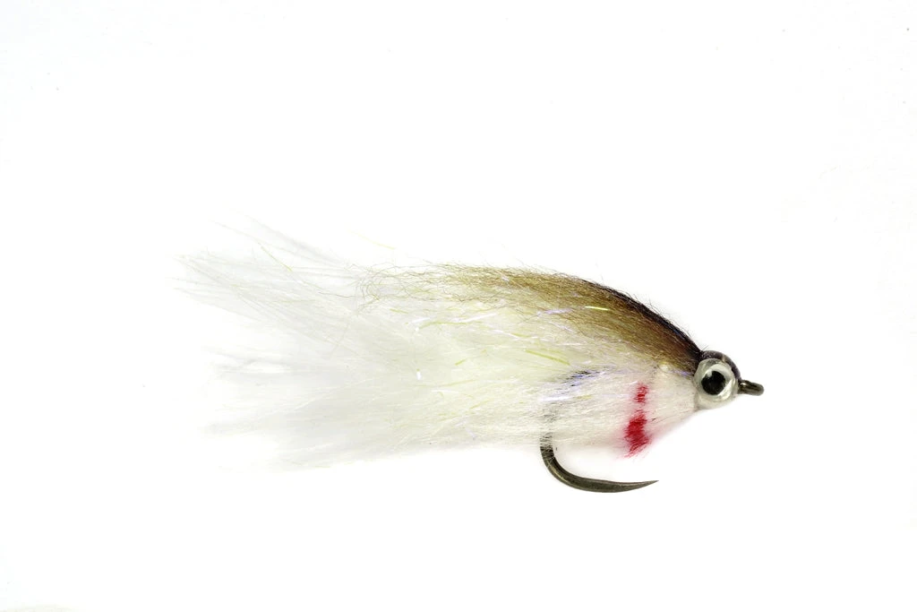 Fulling Mill Shop Flies Baby Fat Minnow Olive & White 3 Fulling Mill Shop Flies Baby Fat Minnow Olive & White