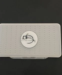 Adamsbuilt FLY FISH FOOD LOGO FLY BOX, SUPER SLIM - EASY GRIP FOAM - LARGE