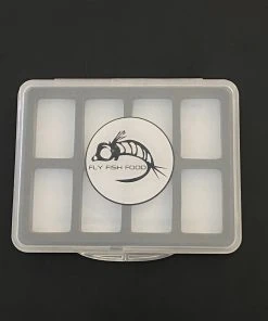 Adamsbuilt Fly Boxes FLY FISH FOOD LOGO FLY BOX, SUPER SLIM - 8 MAGNETIC COMPARTMENTS - SMALL
