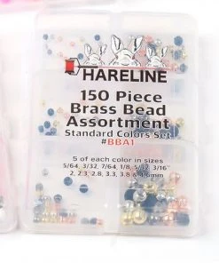 Hareline 150 Piece Brass Bead Assortment Beads