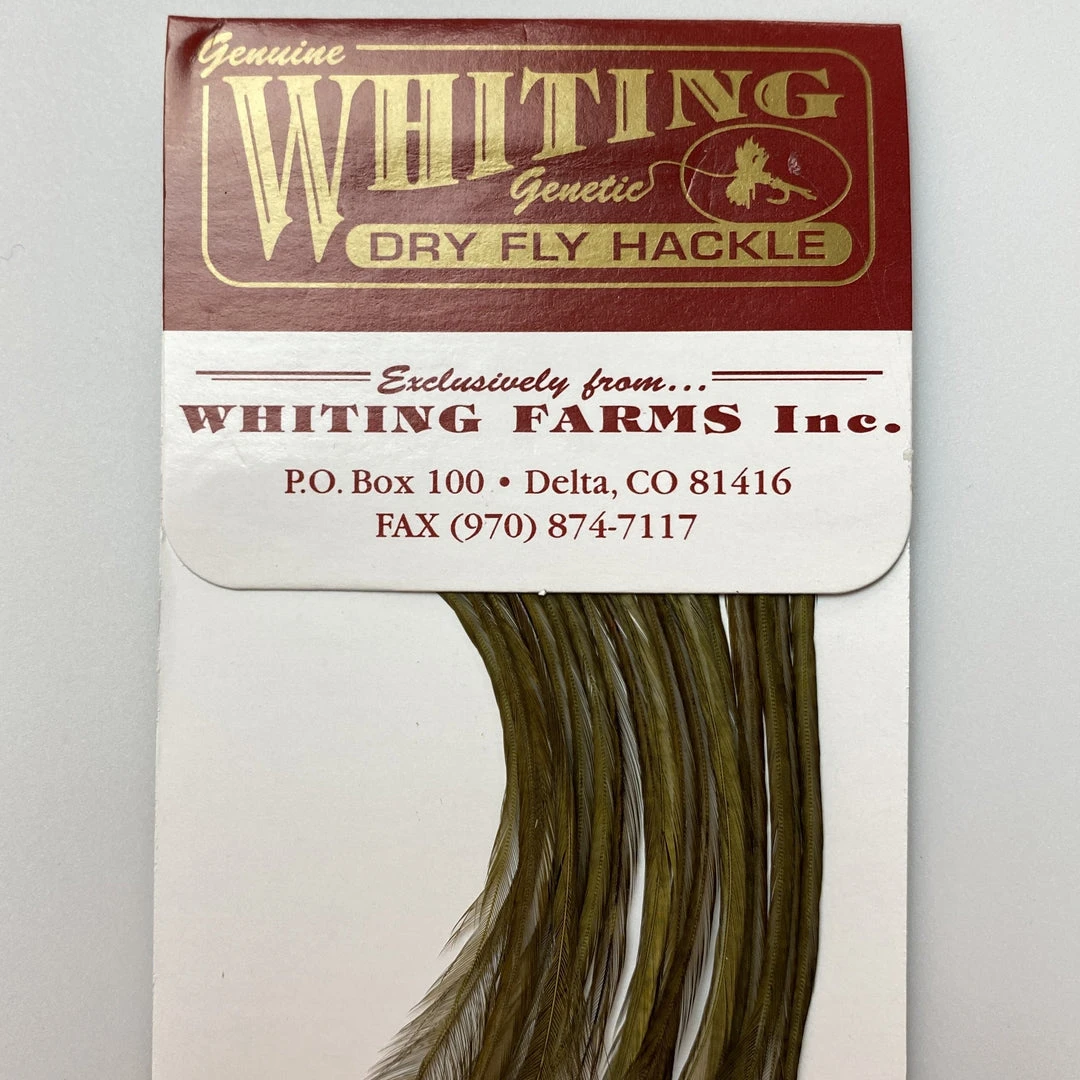 Whiting 100 Pack Dry Fly Hackle - Dark Olive - 16 3 Whiting 100 Pack Dry Fly Hackle - Dark Olive - 16