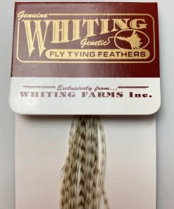 Whiting 100 Pack Dry Fly Hackle - Dun Grizzly - 16