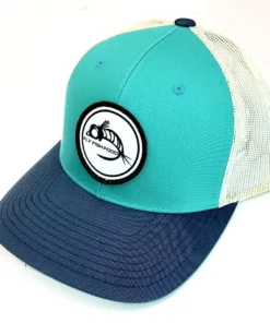 Captuer Fly Fish Food Logo Hat - Turquoise & Blue Hats
