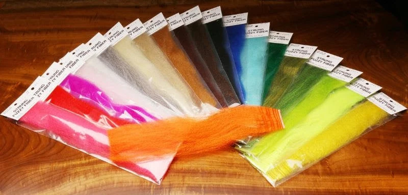 Hareline Strung Fuzzy Fiber Synthetic Fibers & Flash 3 Hareline Strung Fuzzy Fiber Synthetic Fibers & Flash