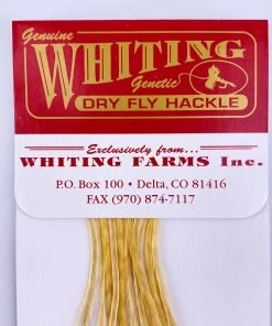 Whiting 100 Pack Dry Fly Hackle - Light Ginger - 18