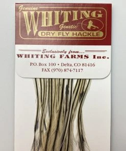 Whiting 100 Pack Dry Fly Hackle - Silver Badger - 16