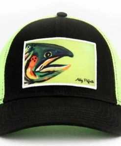 Fly Fish Food Green Trout Head Hat